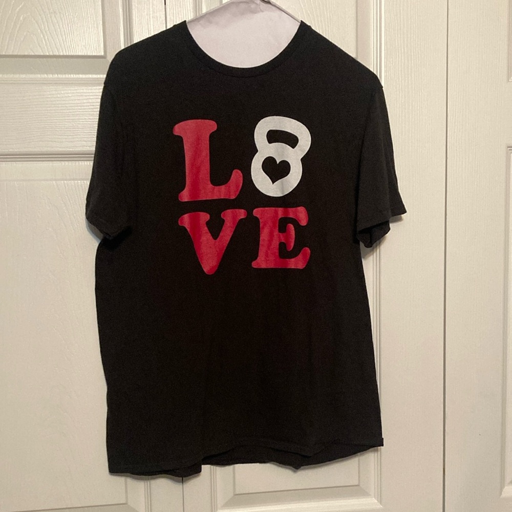 Fitness Workout Graphic Tee Love Kettlebells Size Large